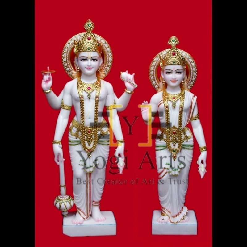 White Lakshmi Narayan Statue